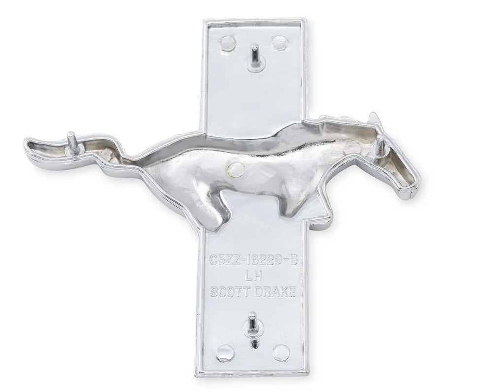 Scott Drake Fender Emblem, Pin On, Running Horse, Driver Side C5ZZ-16229-B fits 1964-1966 Ford Mustang - Installation View