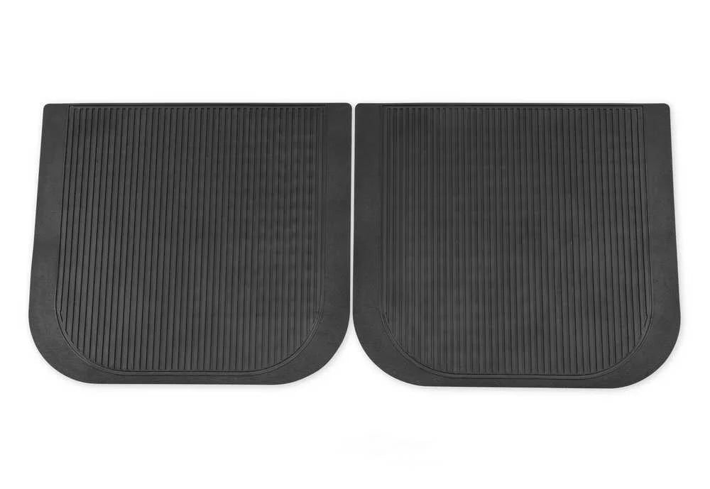 Scott Drake Floor Mat Set Rubber with Running Horse Logo C5ZZ-6513086-BK fits 1965-1966 Ford Mustang - Back View
