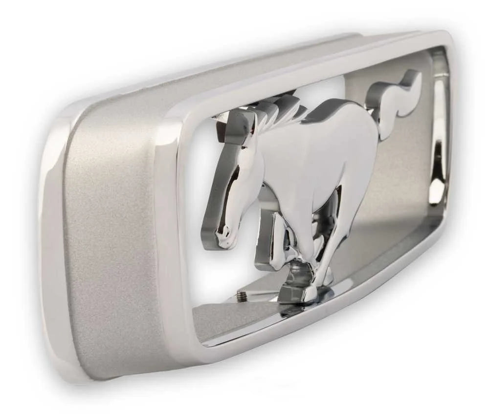 Scott Drake Grill Emblem Horse and Corral C6ZZ-8213-A fits 1966 Ford Mustang - Installation View