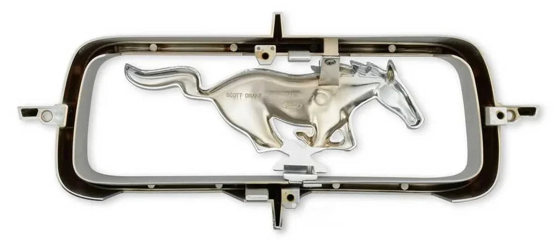 Scott Drake Grill Emblem Horse and Corral C7ZZ-8213-A fits 1967 Ford Mustang - Side View