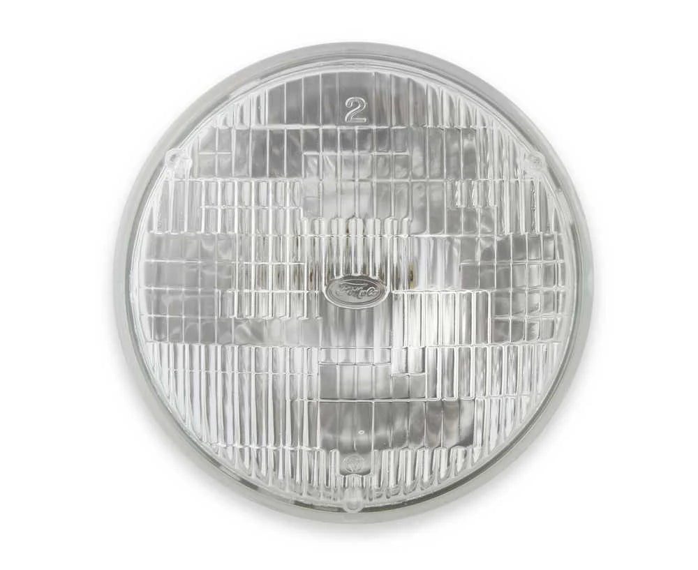 Scott Drake Headlight 7" Round Halogen Sealed Beam with FoMoCo Logo C0DZ-13007-A fits 1964-1973 Ford Mustang - Additional ...