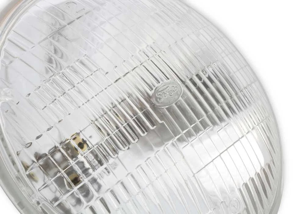 Scott Drake Headlight 7" Round Halogen Sealed Beam with FoMoCo Logo C0DZ-13007-A fits 1964-1973 Ford Mustang - Additional ...