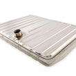 Load image into Gallery viewer, Scott Drake Polished Stainless Steel Fuel Tank with Drain Plug C5ZZ-9002-SS fits 1964-1968 Ford Mustang - Side View