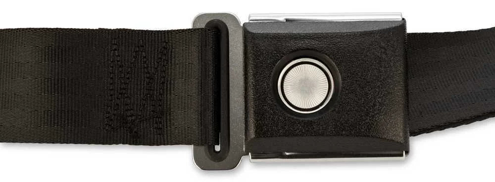 Scott Drake Push Button Seat Belt Black SB-BK-PBSB fits 1964-1973 Ford Mustang - Additional View 5