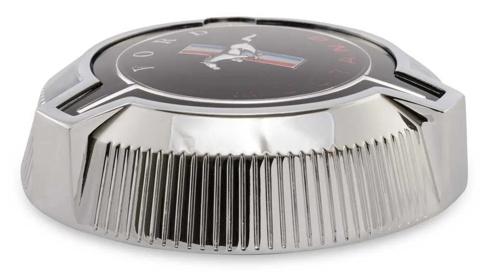 Scott Drake Standard Gas Cap Running Logo C7ZZ-9030-A fits 1967 Ford Mustang - Back View