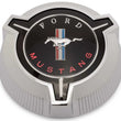Load image into Gallery viewer, Scott Drake Standard Gas Cap Running Logo C7ZZ-9030-A fits 1967 Ford Mustang - Installation View