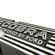 Load image into Gallery viewer, Scott Drake Valve Cover Powered by Outline Logo Black 6A582-C fits 1964-1973 Ford Mustang Cobra - Back View