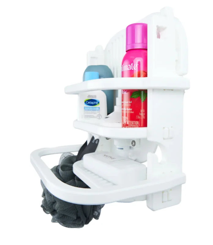 SeaSucker Shower Caddy - White - Side View