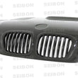 Load image into Gallery viewer, Seibon 01-05 BMW E46 M3 GTR Style Carbon Fiber Hood - Back View
