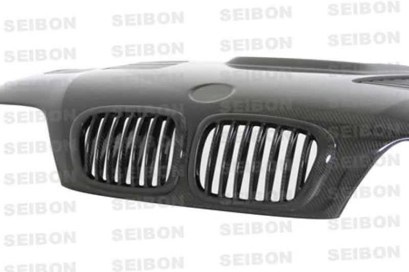 Seibon 01-05 BMW E46 M3 GTR Style Carbon Fiber Hood - Back View