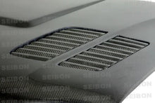 Load image into Gallery viewer, Seibon 01-05 BMW E46 M3 GTR Style Carbon Fiber Hood - Installation View