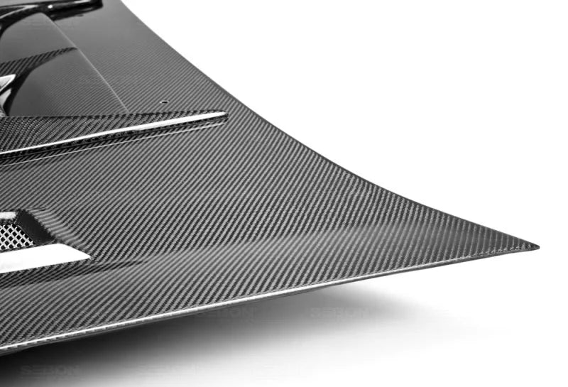Seibon 02-03 Subaru WRX CW Carbon Fiber Hood - Back View