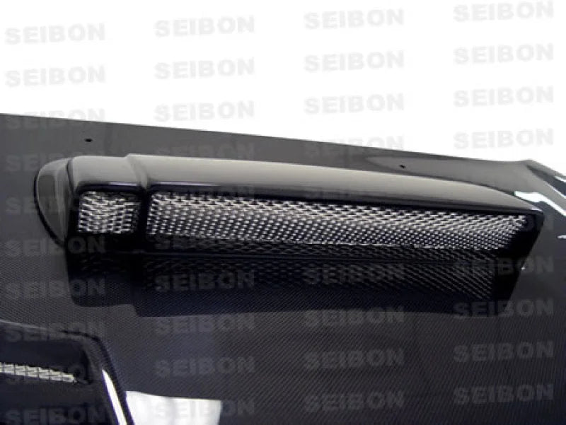 Seibon 02-03 Subaru WRX CWII Carbon Fiber Hood - Back View