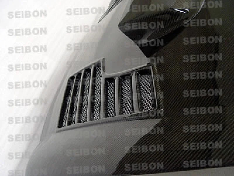 Seibon 02-03 Subaru WRX CWII Carbon Fiber Hood - Installation View