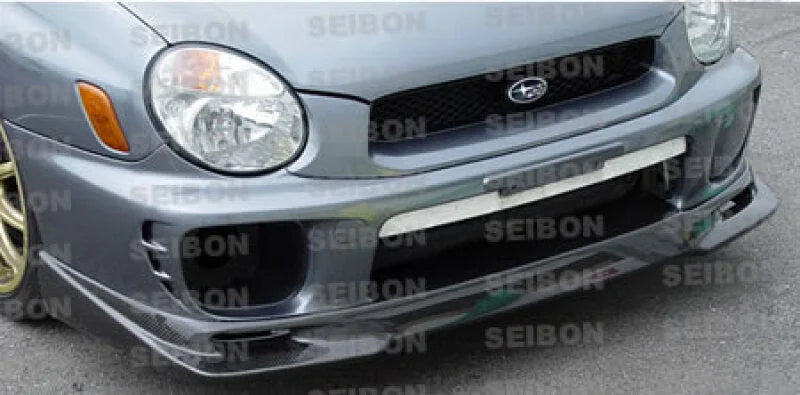 Seibon 02-03 Subaru WRX GD Carbon Fiber Front Lip - Back View