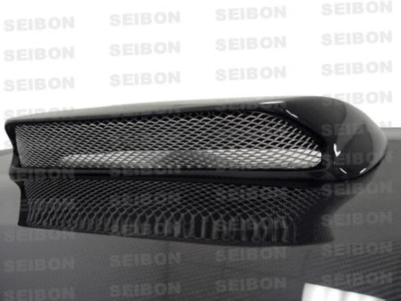 Seibon 02-03 Subaru WRX OEM Carbon Fiber Hood - Installation View