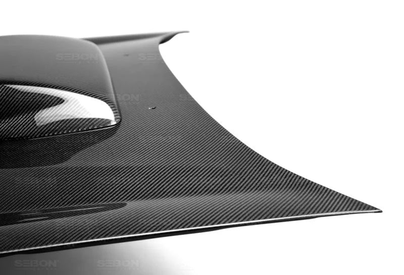 Seibon 02-03 Subaru WRX RC Carbon Fiber Hood - Back View