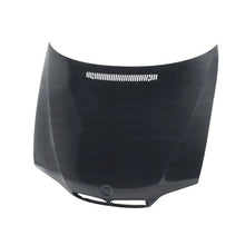 Load image into Gallery viewer, Seibon 02-05 BMW 3 Series 4dr E46 (Manuf Date 7/02-7/06 Models Only) OEM-Style Carbon Fiber Hood - Side View