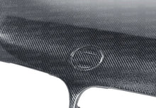 Load image into Gallery viewer, Seibon 02-05 BMW 3 Series 4dr E46 (Manuf Date 7/02-7/06 Models Only) OEM-Style Carbon Fiber Hood - Installation View