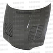Load image into Gallery viewer, Seibon 02-05 BMW E46 2dr GTR-Style Carbon Fiber Hood - Side View
