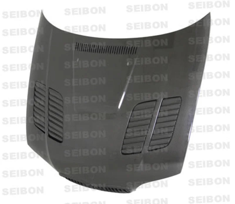 Seibon 02-05 BMW E46 2dr GTR-Style Carbon Fiber Hood - Side View
