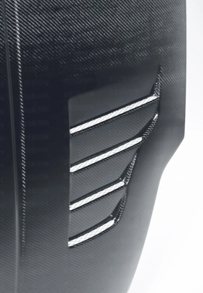 Seibon 02-06 Nissan 350Z VT Carbon Fiber Hood - Back View