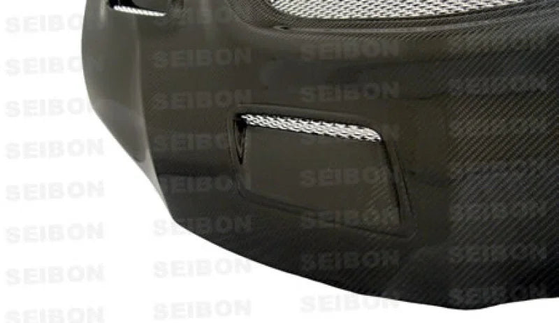 Seibon 03-07 Mitsubishi Evo 8 & 9 CW Carbon Fiber Hood - Installation View