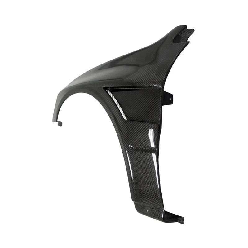 Seibon 03-07 Mitsubishi Evo 8 & IX 10mm Wider Carbon Fiber Fenders - Back View