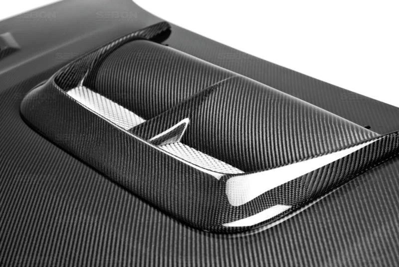 Seibon 04-05 Subaru WRX/STi CW Carbon Fiber Hood - Back View