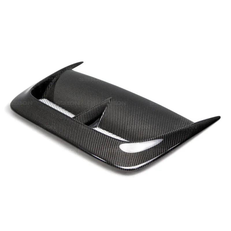 Seibon 04-05 Subaru WRX/STi CW Carbon Fiber Hood Scoop - Only Fits OEM Hoods (Not Seibon Hoods) - Side View