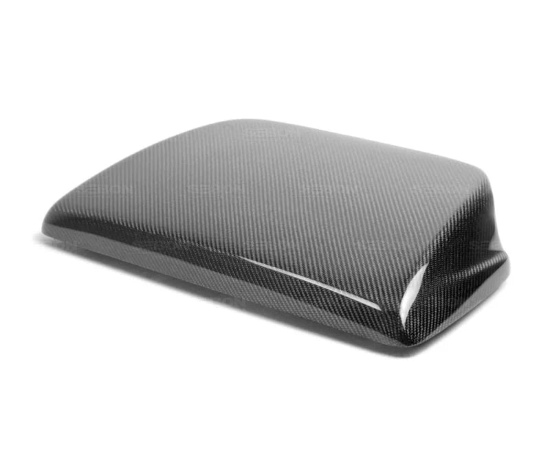 Seibon 04-05 Subaru WRX/STi STi Carbon Fiber Hood Scoop - Only Fits OEM Hoods (Not Seibon Hoods) - Side View