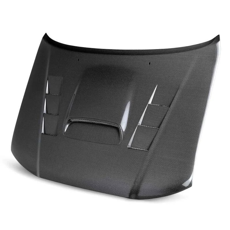 Seibon 05-11 Toyota Tacoma TS-Style Carbon Fiber Hood - Back View