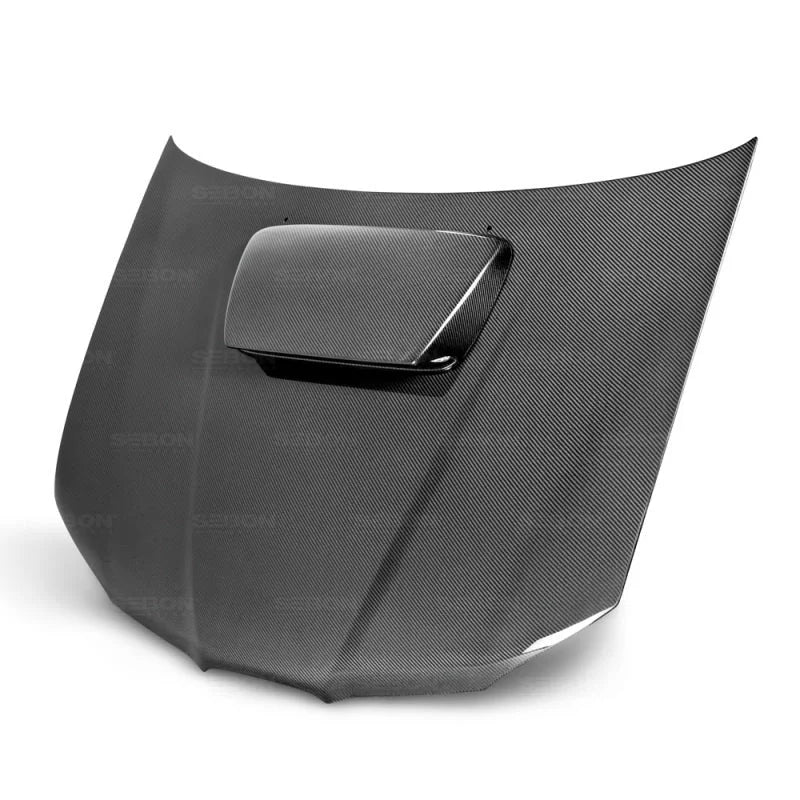 Seibon 06-07 Subaru WRX/STi OEM Carbon Fiber Hood - Back View