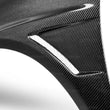 Load image into Gallery viewer, Seibon 06-07 Subaru WRX/STi (Sedan Only) 10mm Wider Carbon Fiber Fenders - Back View