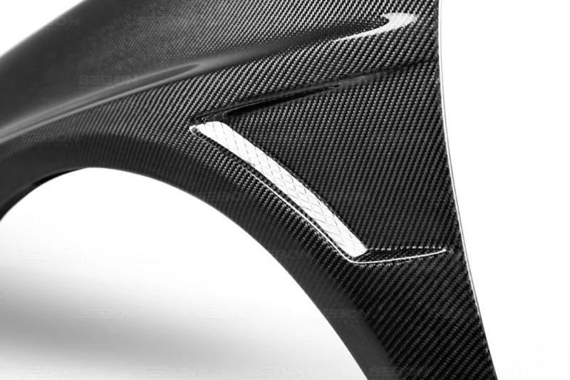 Seibon 06-07 Subaru WRX/STi (Sedan Only) 10mm Wider Carbon Fiber Fenders - Back View