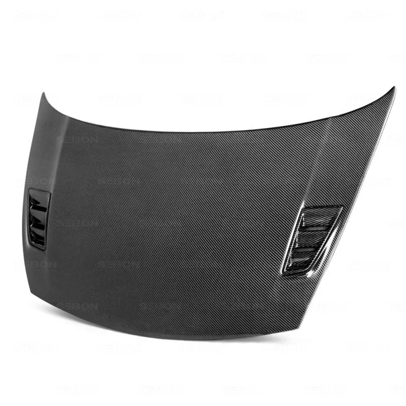 Seibon 06-10 Honda Civic 4 Door JDM / Acura CSX (FD1/2/3/5) MG II Carbon Fiber Hood - Side View
