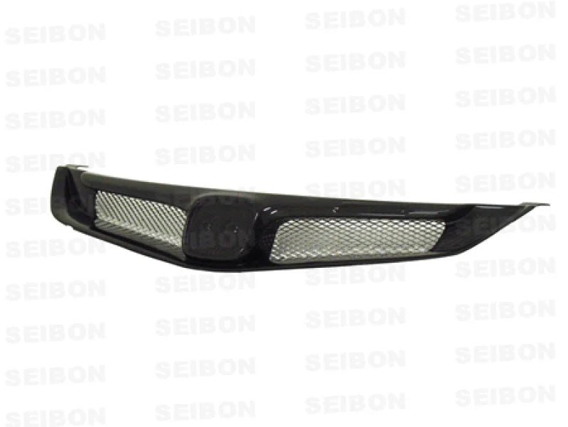 Seibon 06-10 Honda Civic 4Dr JDM / Acura CSX MG-Style Carbon Fiber Grill - Main Product View