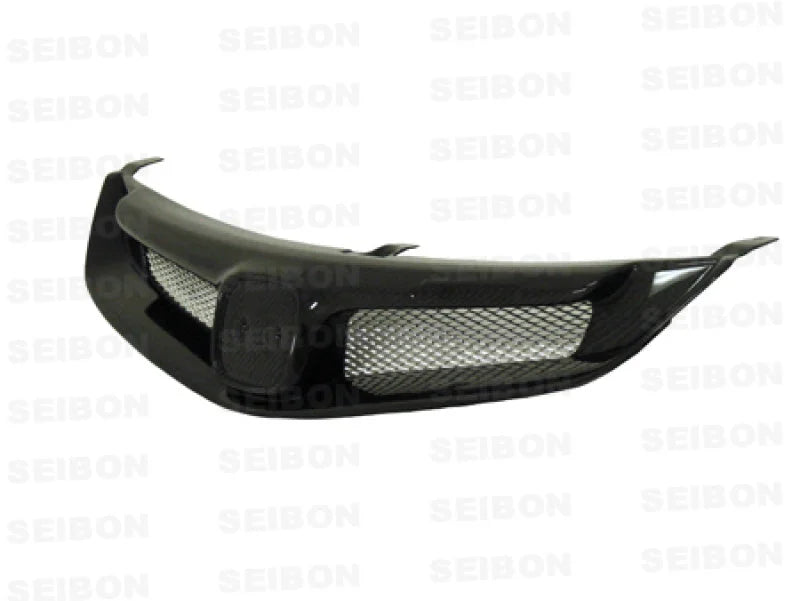 Seibon 06-10 Honda Civic 4Dr JDM / Acura CSX MG-Style Carbon Fiber Grill - Side View