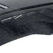 Load image into Gallery viewer, Seibon 07-08 Nissan 350z VT-style Carbon Fiber Hood - Back View