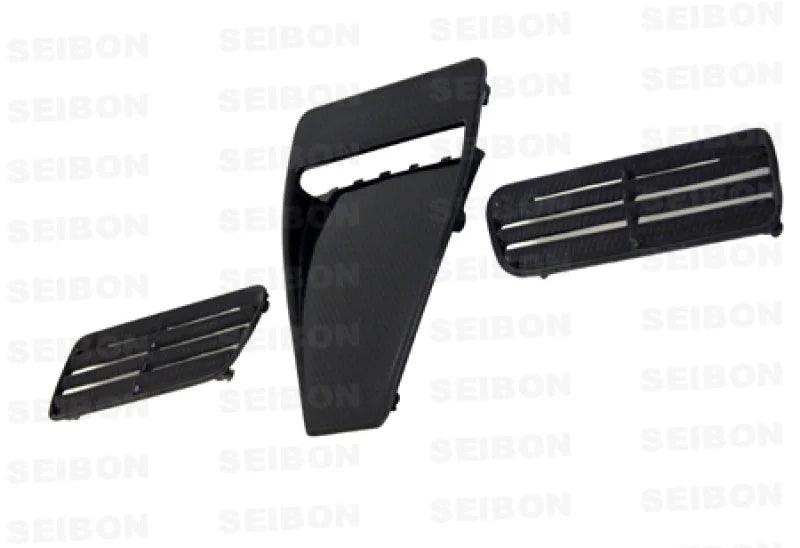 Seibon 08-09 Mitsubishi Evo X Carbon Fiber Hood Scoop - Only Fits OEM Hoods (Not Seibon Hoods) - Side View