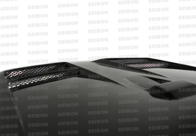 Seibon 08-09 Mitsubishi Lancer (CYA4/5A) DV Style Carbon Fiber Hood - Installation View