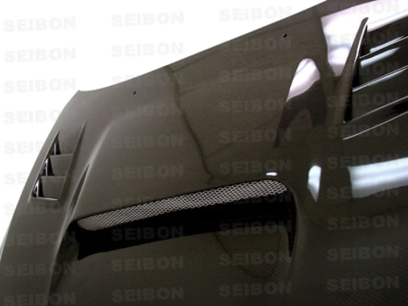 Seibon 08-09 Subaru WRX/STi CW-style Carbon Fiber Hood - Back View