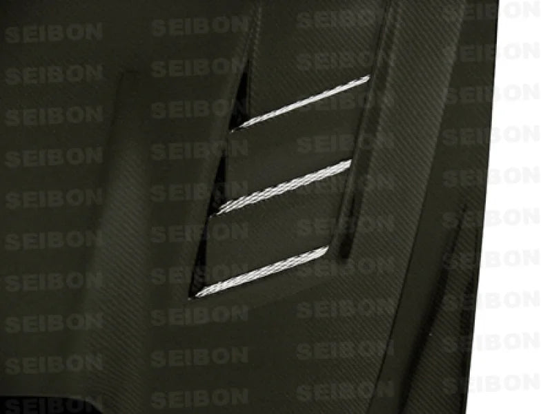 Seibon 08-09 Subaru WRX/STi CW-style Carbon Fiber Hood - Installation View
