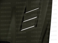 Load image into Gallery viewer, Seibon 08-09 Subaru WRX/STi CW-style Carbon Fiber Hood - Installation View