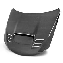 Load image into Gallery viewer, Seibon 08-09 Subaru WRX/STi CWII-style Carbon Fiber Hood - Back View