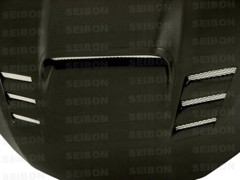 Seibon 08-09 Subaru WRX/STi CWII-style Carbon Fiber Hood - Installation View