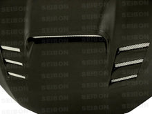 Load image into Gallery viewer, Seibon 08-09 Subaru WRX/STi CWII-style Carbon Fiber Hood - Installation View