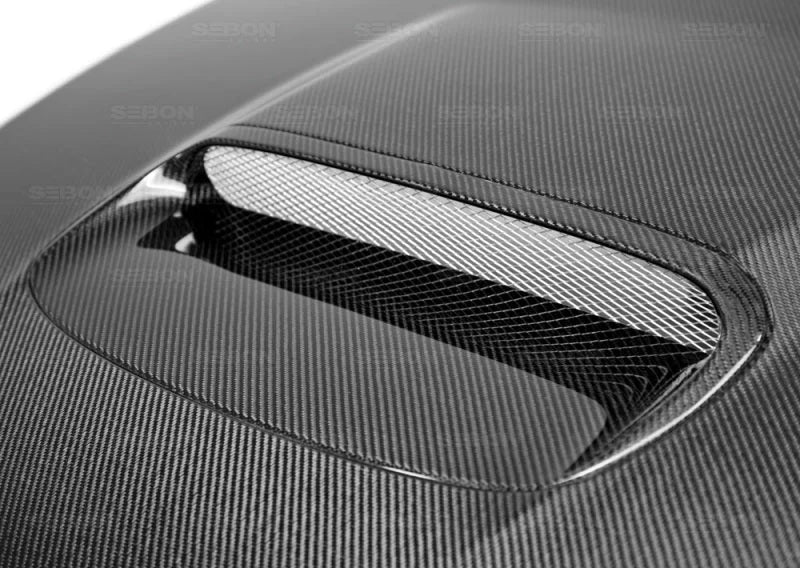 Seibon 08-09 Subaru WRX/STi OEM Carbon Fiber Hood - Back View