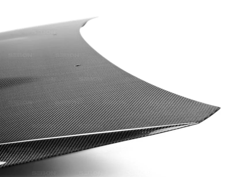 Seibon 08-09 Subaru WRX/STi OEM Carbon Fiber Hood - Installation View