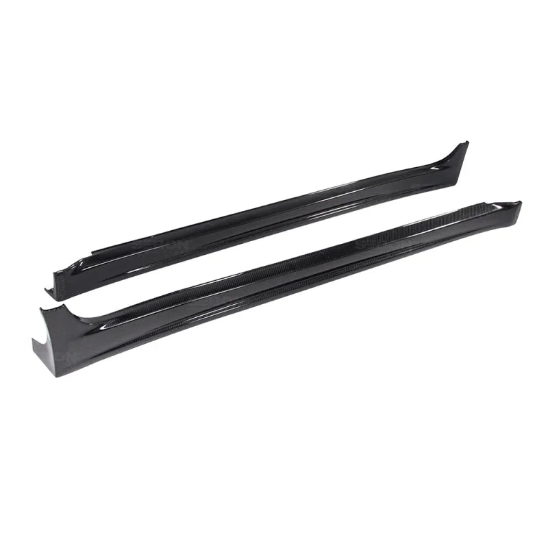 Seibon 08-10 Mitsubishi Evo X VR-style Carbon Fiber Side Skirts - Side View